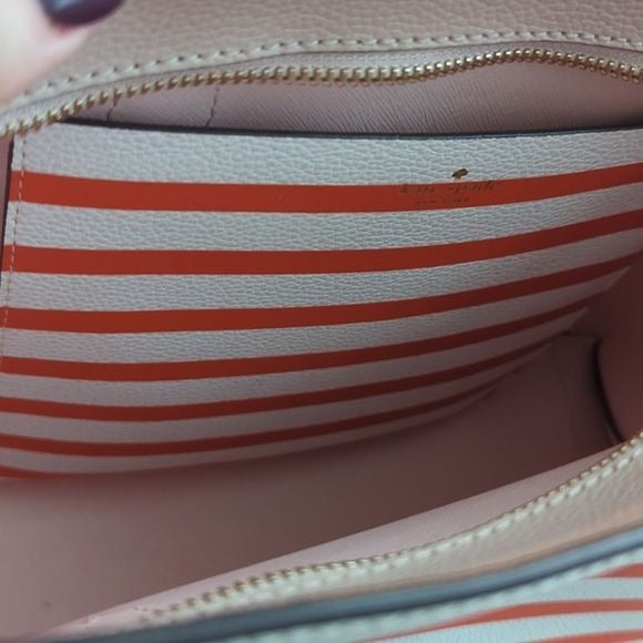 Kate Spade New York Patrice Tropical Red Pink Orange Striped Satchel Tote Bag