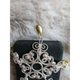 Vintage 830 Silver Yellow Golf Norway Solje Wedding Brooch Pendant Filigree