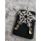 Vintage 830 Silver Yellow Golf Norway Solje Wedding Brooch Pendant Filigree