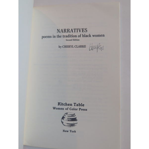 Narratives Poems In Tradition Of Black Women Cheryl Clarke 1983 SC Vtg