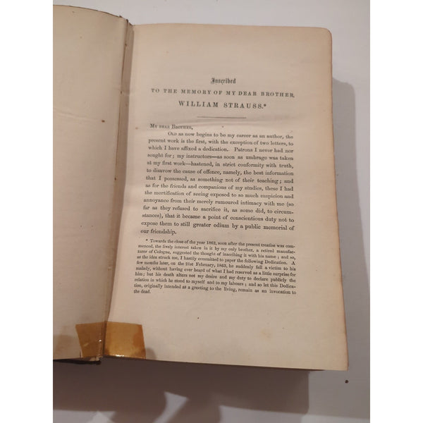 A New Life of Jesus Critically Examined Vol 1 David Friedrich Strauss HC 1865