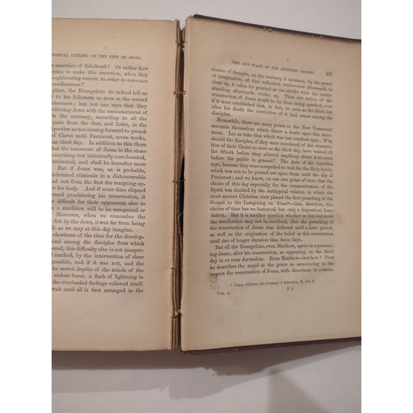 A New Life of Jesus Critically Examined Vol 1 David Friedrich Strauss HC 1865