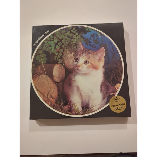 1976 Eaton TREASURE COLLECTION ROUND PUZZLE Curiosity Cat Henry Thoreau Sealed