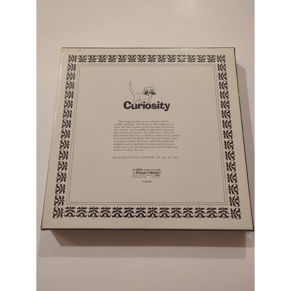 1976 Eaton TREASURE COLLECTION ROUND PUZZLE Curiosity Cat Henry Thoreau Sealed