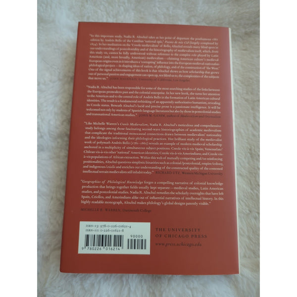 GEOGRAPHIES OF PHILOLOGICAL KNOWLEDGE POSTCOLONIALITY Nadia R. Altschul HC DJ