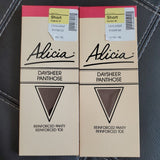 Alicia Daysheer Pantihose Nylons Stockings Short Cognac 47 Suntan 40 New Panty