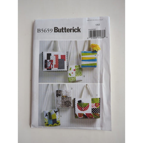 2011 Butterick Sewing Pattern B5659 Womens Bags Totes 6 Styles Lined UNCUT 10748