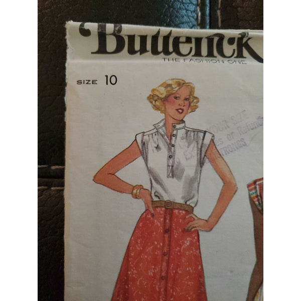 5324 UNCUT Vintage Butterick SEWING Pattern Misses Belt Top Skirt 10 UC SEW FF