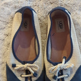 UGG Catrin Women Size 9.5 Espadrilles Flats Suede Slipon Shoes Navy Blue Beige