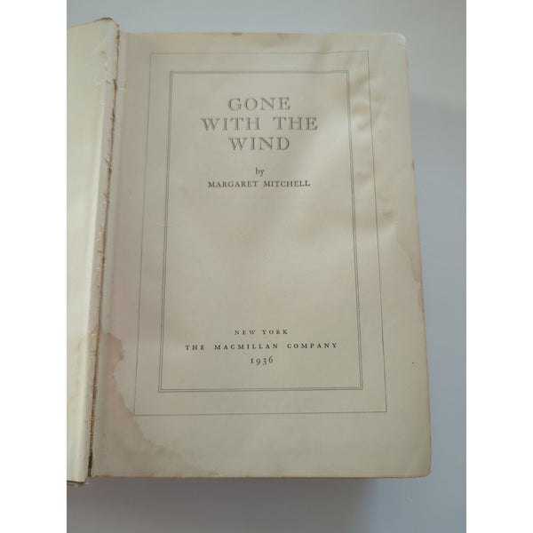 Gone With the Wind by Margaret Mitchell 1936 First Edition August (Twice) HC