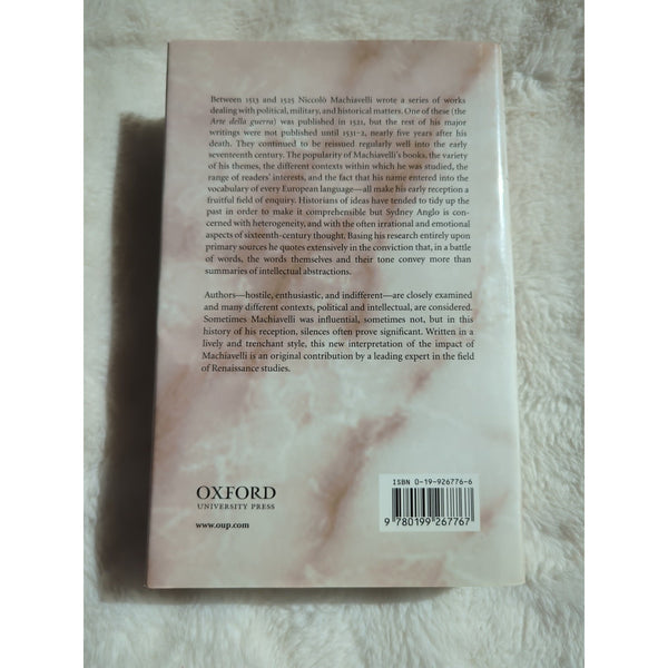 Machiavelli The First Century Studies Enthusiasm Sydney Anglo HC DJ Oxford Vtg