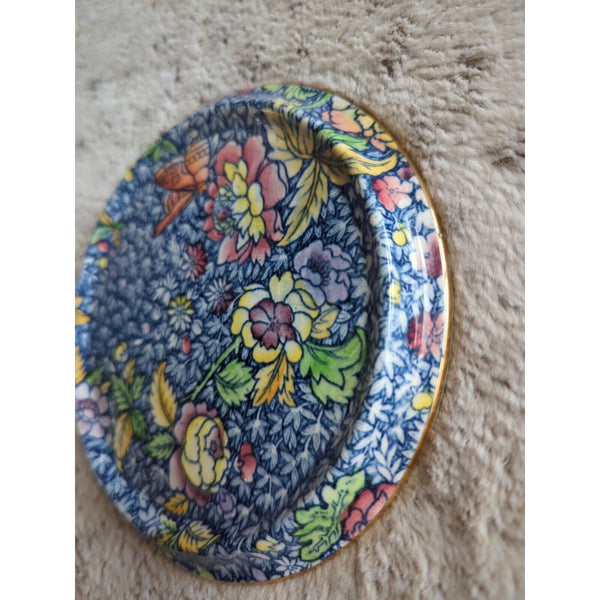 Vtg 1930's Royal Winton Grimwades Chintz Blue Albans Teapot Plate Butterflies