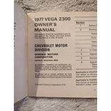 1977 Chevrolet Vega owners manual book guide operators ORIGINAL VTG SC