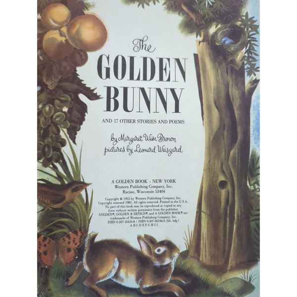 A Golden Book The Golden Bunny Stories & Poems Margaret Wise Brown 1981 Kids HC