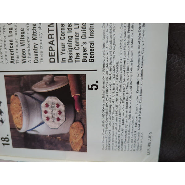 Aug 1990 Leisure Arts Plastic Canvas Corner Magazine 26 Projects Vintage 12090