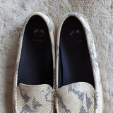 Cole Haan Nantucket Espadrille Chalk Python Leather Embossed Loafers Size 9B