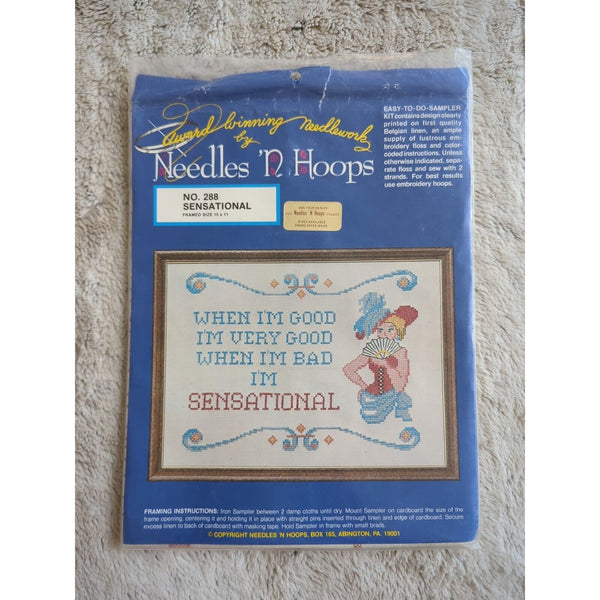 Needles N Hoops Printed Cross Stitch Kit No 288 Sensational Unused 15 X 11