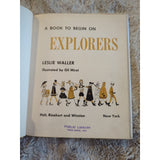 A Book On Explorers Leslie Waller Illustrated Gil Miret HC DJ Ex Library 1961