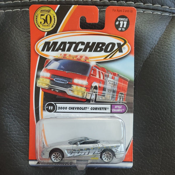 2001 Matchbox Silver 2000 Chevrolet Corvette # 11 of 75 Style Champs Series