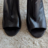 Revolve X Vince Camuto Black Leather Kimina Open Toe Heel Bootie Fringe Size 7