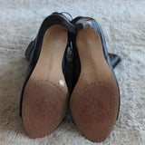 Revolve X Vince Camuto Black Leather Kimina Open Toe Heel Bootie Fringe Size 7
