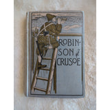 The Life & Surprising Adventures of ROBINSON CRUSOE Defoe Illustrated HC Vtg