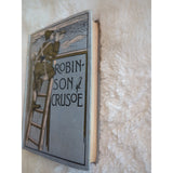 The Life & Surprising Adventures of ROBINSON CRUSOE Defoe Illustrated HC Vtg