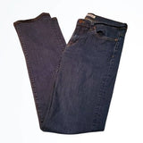 J Brand Darker Wash Mid Rise Straight Leg Long Inseam Blue Jean Size 28