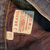 J Brand Darker Wash Mid Rise Straight Leg Long Inseam Blue Jean Size 28