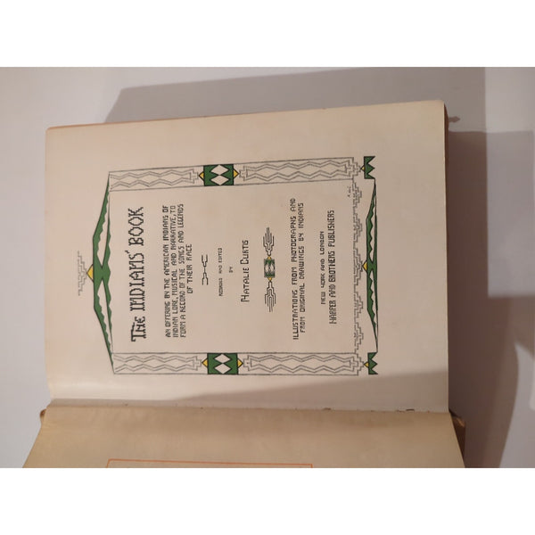 1907 First Edition The Indians’ Book Natalie Curtis HC Vtg Harper And Brothers