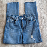 Madewell Distressed The High Rise Slim Boyfriend Raw Hem Blue Jean Size 25