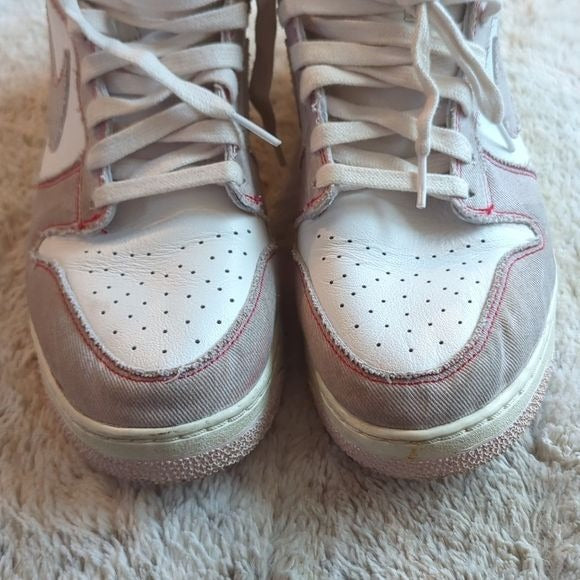 Nike Dunk High 1985 Pink Denim Barely Rose Mens Size 13 High Top Athletic Shoes