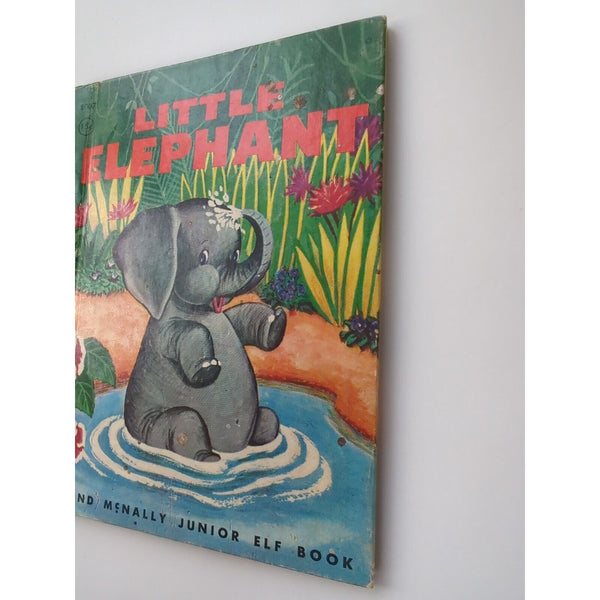 A Rand McNally Junior Elf Book Little Elephant Kids Hardcover 1959 First Edition