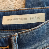 Pilcro and the Letterpress High Rise Skinny Blue Jeans Size 25