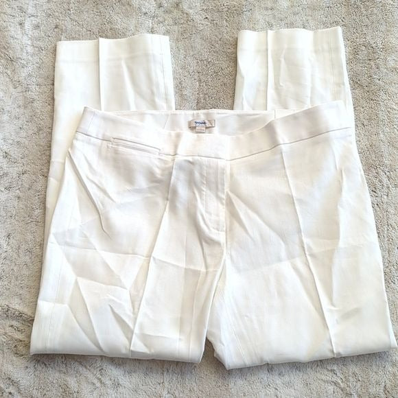 Ann Taylor LOFT White Julie Fit Curvy Stretch Straight Leg Dress Pants Size 12P