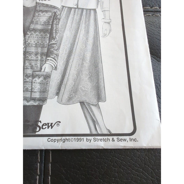 Ann Person Collectibles Stretch and Sew Pattern #1093 Faced Cardigans UC 1991