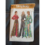 1971 SIMPLICITY 9674 Miss 14 RETRO JUMPSUIT ZIP FRONT PANTS SHORTS OVERSKIRT