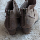 Steve Madden Brown Suede Leather Milaan Side Zipper Heeled Ankle Booties Size 7