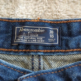 Abercrombie & Fitch Zoe A-Line Darker Wash Distressed Mini Jean Skirt Size 10