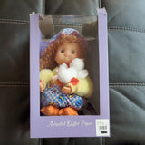 1996 DAYTON HUSDON ANIMATED EASTER FIGURE Curly Haired Girl Baby Chick's Vintage