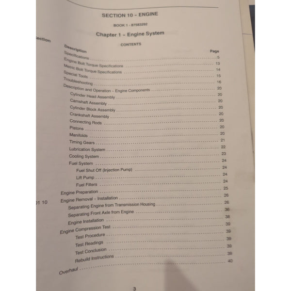 New Holland TT60A And TT75A Repair Manual Complete Contents Binder 3 Books