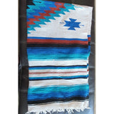 Vintage Mexican Serape Saltillo Blanket Woven Stripes Southwest Wool 40”x76”