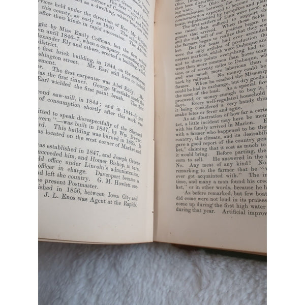 History Of Linn County Iowa 1878 IA Cedar Rapids Marion HC Rough Condition Vtg