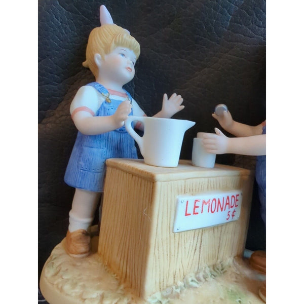 1999 Denim Days Porcelain HOMCO Figurine #15351-99 "Fresh Lemonade"