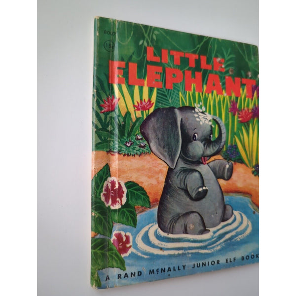 A Rand McNally Junior Elf Book Little Elephant Kids Hardcover 1959 First Edition