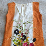 Vintage Fit 1960s Alice of California Floral Painted Shift Sheath Dress Size 10