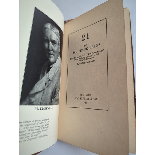 If I Were Twenty One 21 By Dr. Frank Crane Wm. H. Wise New York 1930 Leather Vtg