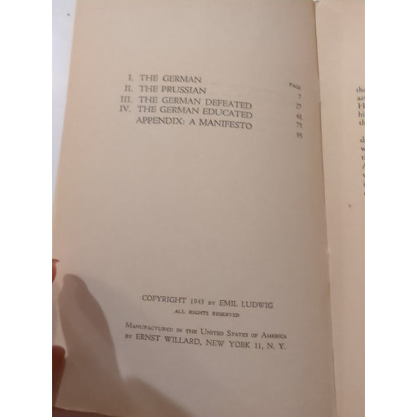 How To Treat The Germans 1943 By Emil Ludwig SC Vtg Willard Publishing Company