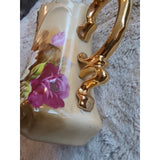 Vtg Lefton NE 1866 Coffee Pot Handpainted Pot And Lid Porcelain Roses 24k 8x8 In