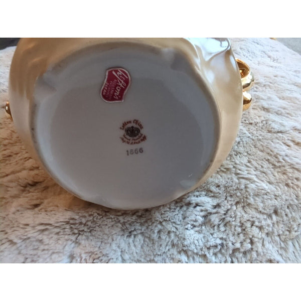 Vtg Lefton NE 1866 Coffee Pot Handpainted Pot And Lid Porcelain Roses 24k 8x8 In